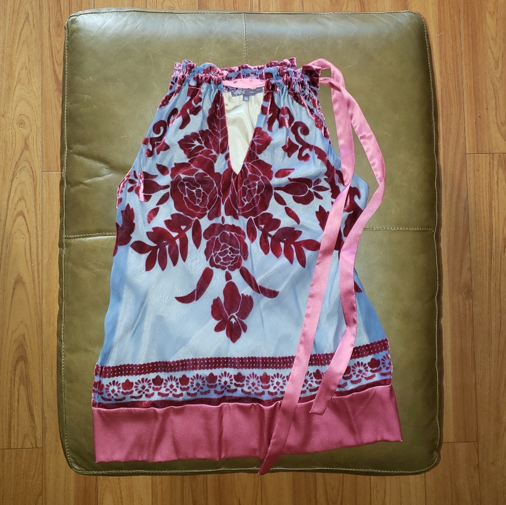 Hale Bob Silk Halter with Tie Neck Size XS